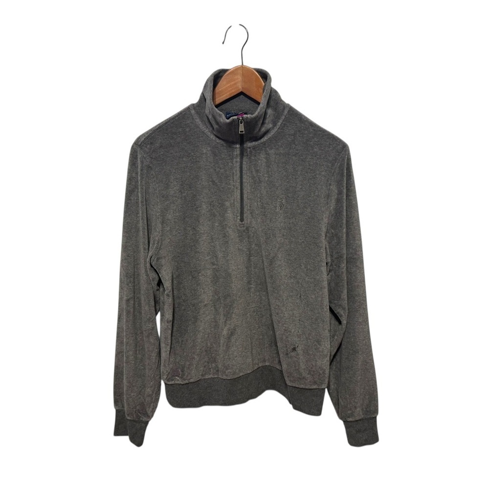 🐎 Polo Ralph Lauren Velour Quarter Zip Sweater size Medium